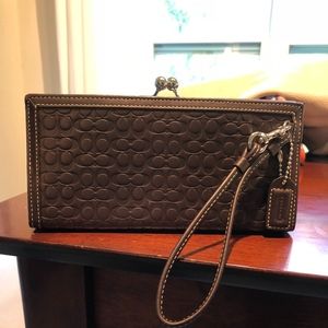 Brown Coach  wristlet